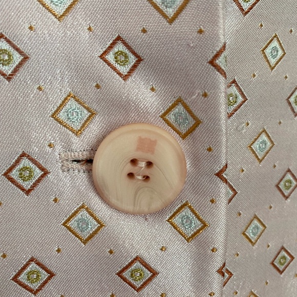 RIANI Pink Geometric Jacquard Mid-Length Coat - Size 8 - Picture 10 of 15